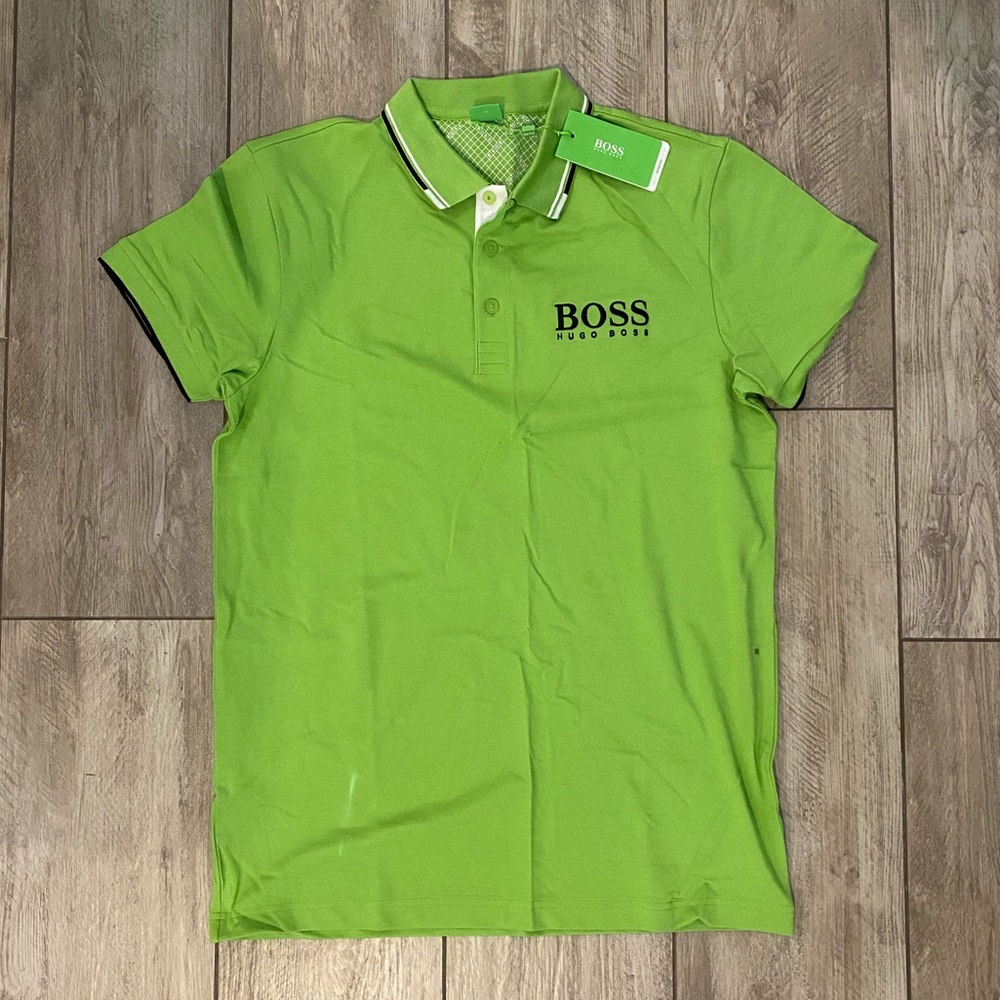 NWT Bright green Hugo boss golf polo